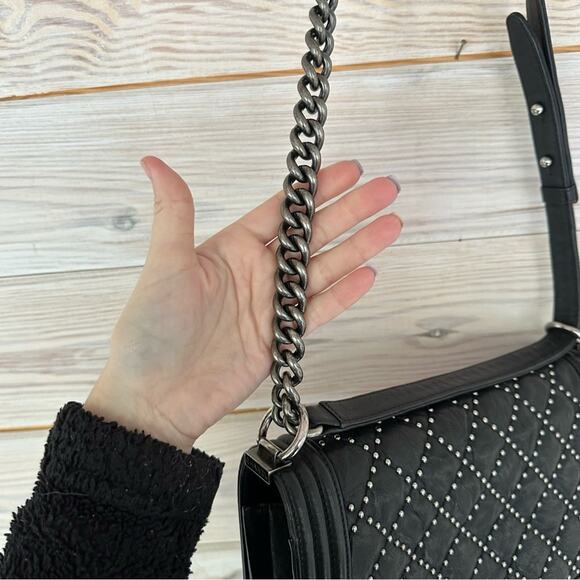 AUTHENTIC Chanel Studded Medium Boy Bag - Picture 13 of 16